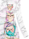 Women's Cute Snowflake Owl Snowflake Casual Sweater