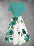 Women's Floral Print Two-Piece Dress