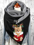 Winter Christmas Funny Kitty Orange Cat Art Pattern Scarf Scarves