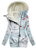 Women's Winter Polar Bear Print Casual Track Jacket