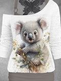 Women's Koala Art Casual Butterfly Vest Two Piece Suit Top