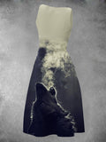 Women's Wolf Forest Art Design Maxi Dress