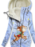 Women's Winter Fawn Print Casual Track Jacket