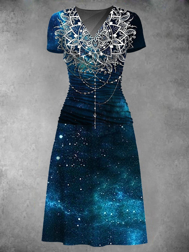 Women's Vintage Art Print Art Dress