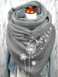 Women's Dandelion Butterfly Print Casual Scarf and Shawl