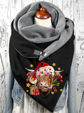 Christmas Highland Cow Casual Print Scarf