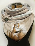 Fox Print Casual Scarf and Shawl