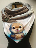 Cute Otter Watercolor Casual Print Scarf