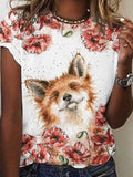 Fox Watercolor Art Design T-shirt