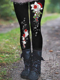 Women's Christmas Floral Print Thermal Leggings