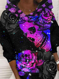 Women's Vintage Punk Skull Sweatshirt