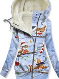 Women's Winter Owl Print Casual Track Jacket