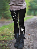 Women's Dandelion Print Casual Leggings