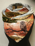 Women's Owl Print Casual Wrap Scarf