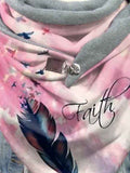 Women's Feather Print Casual Wrap Scarf