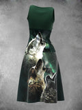 Women's Wolf Casual Maxi Dress