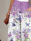 Floral  Artistic Wide Leg Pants