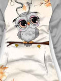 Women's Maple Owl Art Print Sweatjacke