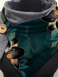 Gold Foil Art Floral Fleece Print Casual Scarf