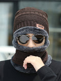 Winter Knitted Fleece Warm Neck Hat Scarf