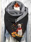 Women's Cute Pet Dog Labrador Casual Windproof Shawl Scarf