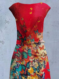 Women's Butterfly Artistic Design Print Maxi Dress