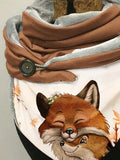 Fall Maple Fox Art Print Casual Scarf