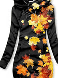 Women's Vintage Maple Leaf Art Print Casual Sweatshirt