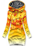 Women's Daily Vintage Maple Leaf Print Casual Hoodie