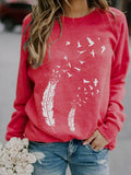 Women's Feather Print Casual Sweatshirt