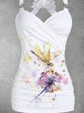 Women's Dandelion Butterfly Lace Artistic Casual Tank Top