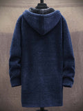 Men's Plush Thick Sweater Loose Knitted Sweater Long-Sleeved Sweater Coat Cardigan