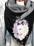 Wolf print casual scarf and shawl