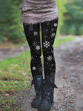 Women's Winter Snowflake Print Thermal Leggings