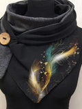 Women's Abstract Art Feather Plush Casual Scarf