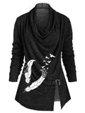 Women's Feather Art Print Sweatshirt Top