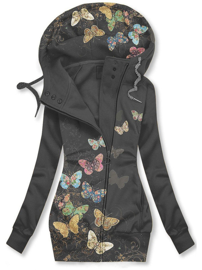 Women's Butterfly Art Casual Sweatjacken