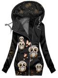 Women's Winter Owl Print Casual Track Jacket