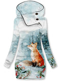 Women's Winter Snowflake Fox Casual Sweatshirt