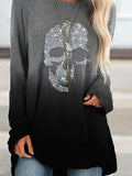 Women's Gradient Skull Casual Top