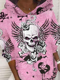 Women's Pink Punk Skull Sweatshirt