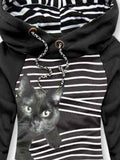 Women's Cat Print Sweatjacke