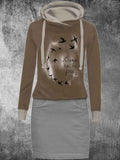 Women's Seagull Casual Print Sweatshirt Dress