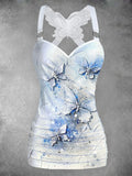 Women's Vintage Butterfly Art Print Art Tank Top