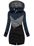 Women's Casual Solid Color Patchwork Hoodie