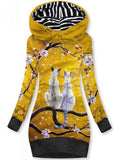 Women's Cat Art Print Sweatjacke