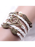 Deathly Hallows Vintage Leather Strap Bracelet Various Owl Wing Bracelets Snitch