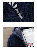 Men's Plush Thick Sweater Loose Knitted Sweater Long-Sleeved Sweater Coat Cardigan