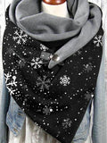 Snowflake-print slouchy fleece scarf and shawl