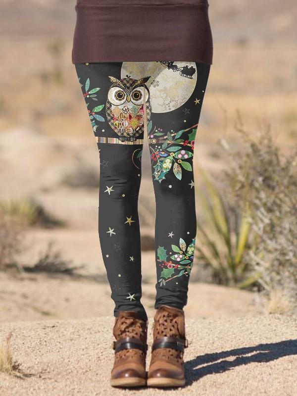 Women's Owl Casual Print Leggings